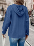 Drawstring Dropped Shoulder Long Sleeve Hoodie - Trendsi - Flyclothing LLC