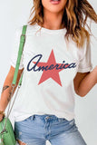 Star Round Neck Short Sleeve T-Shirt - Trendsi - Flyclothing LLC