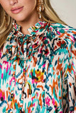 Double Take Full Size Printed Button Up Long Sleeve Shirt - Trendsi - Flyclothing LLC
