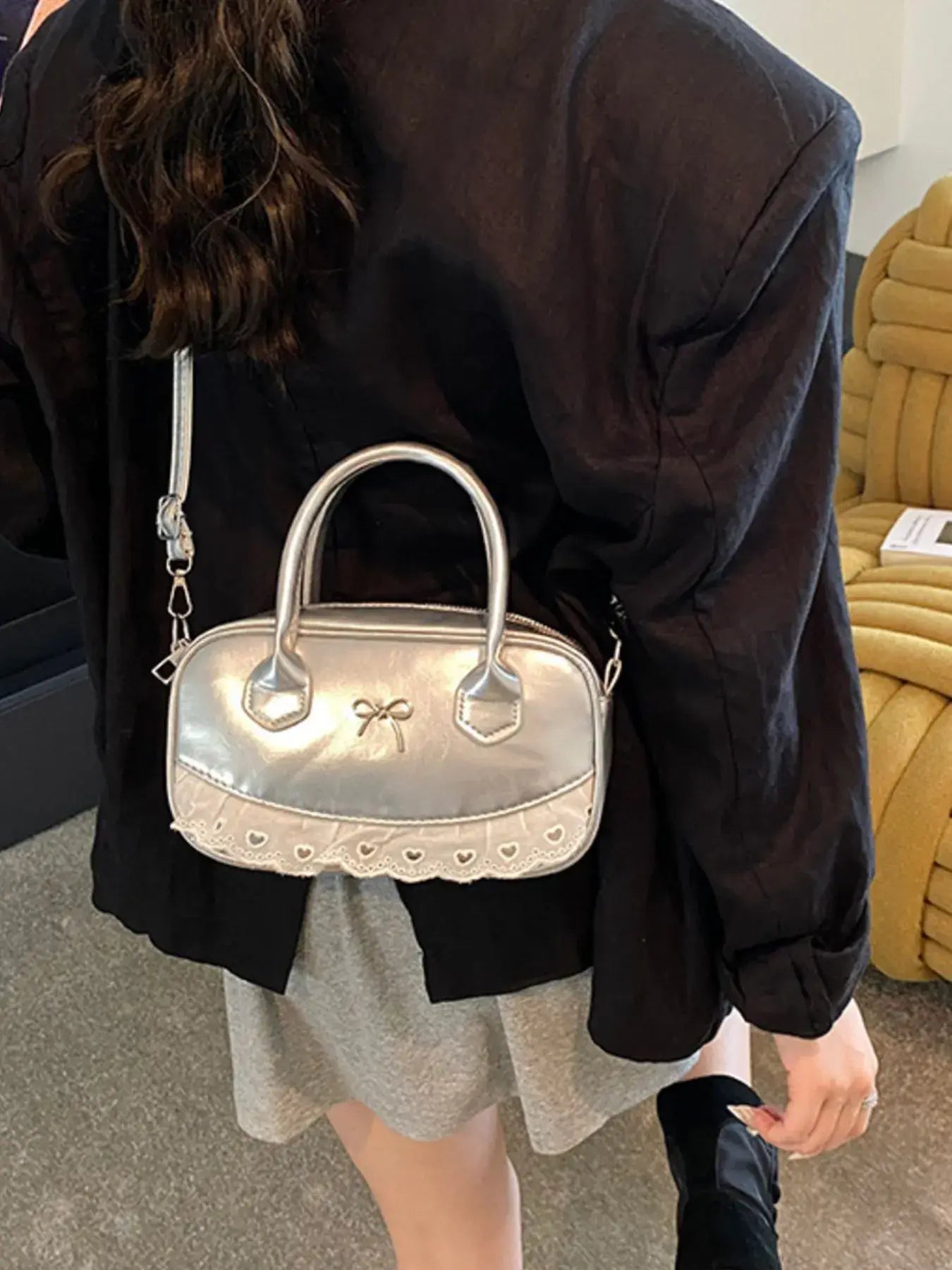Lace Detail Bow Crossbody Bag - Trendsi - Flyclothing LLC