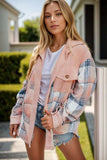 Plaid Button Up Long Sleeve Shacket - Trendsi - Flyclothing LLC