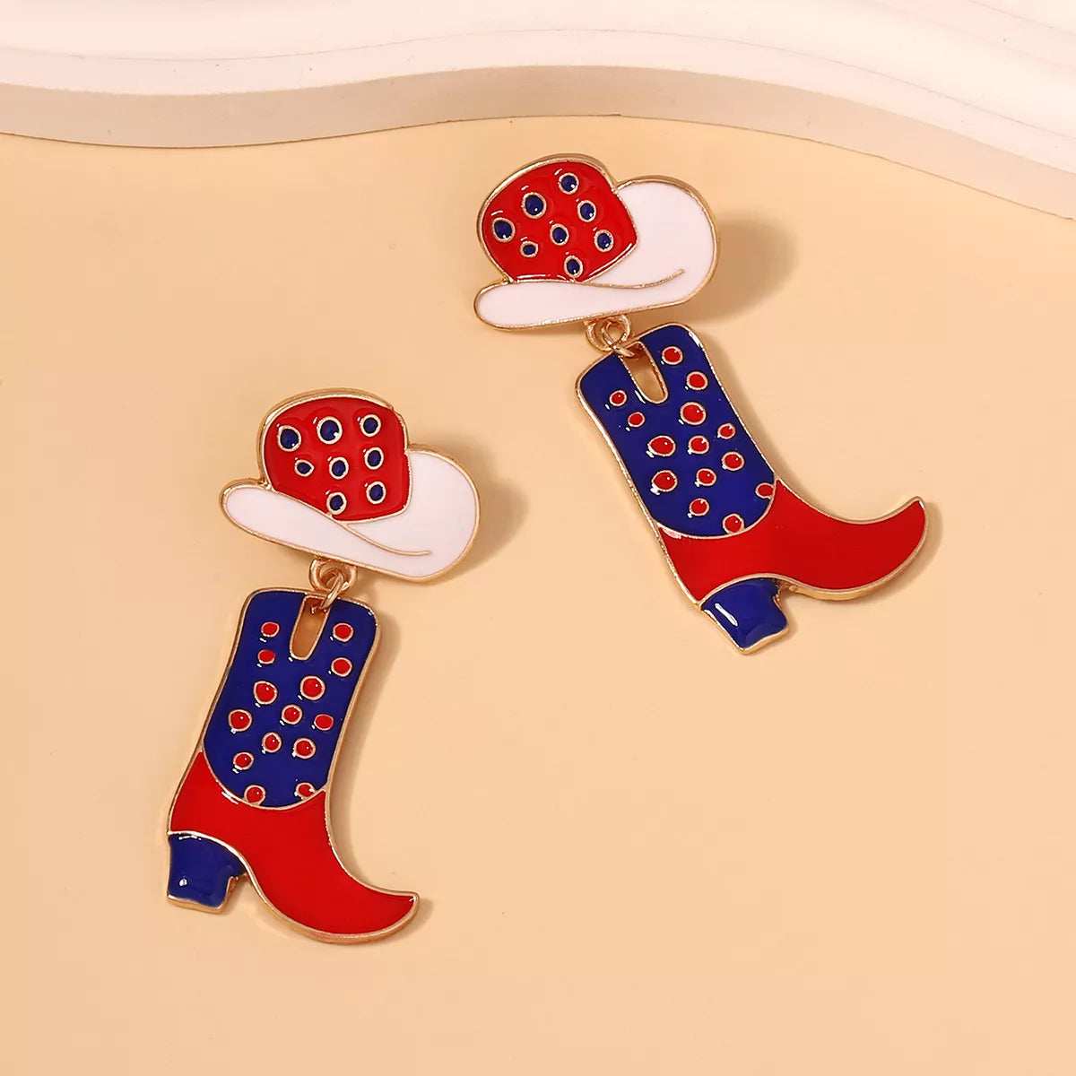 Cowgirl Boot and Hat Dangle Earrings - Trendsi - Flyclothing LLC