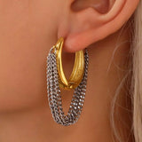 Chunky Chain Hoop Earrings - Trendsi - Flyclothing LLC