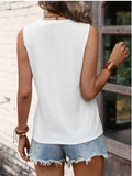 Lace Detail Round Neck Tank - Trendsi