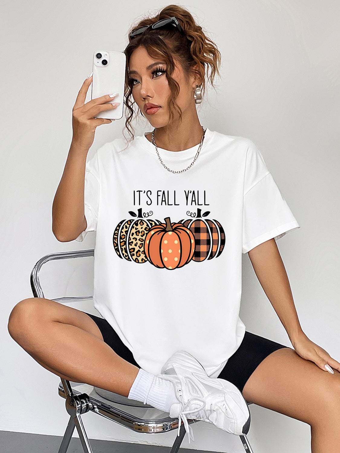 IT'S FALL Y'ALL Graphic T-Shirt - Trendsi - Flyclothing LLC