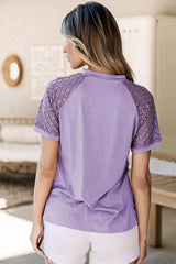 Round Neck Short Sleeve T-Shirt - Trendsi - Flyclothing LLC