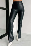 Side Slit High Waist Pants - Trendsi - Flyclothing LLC
