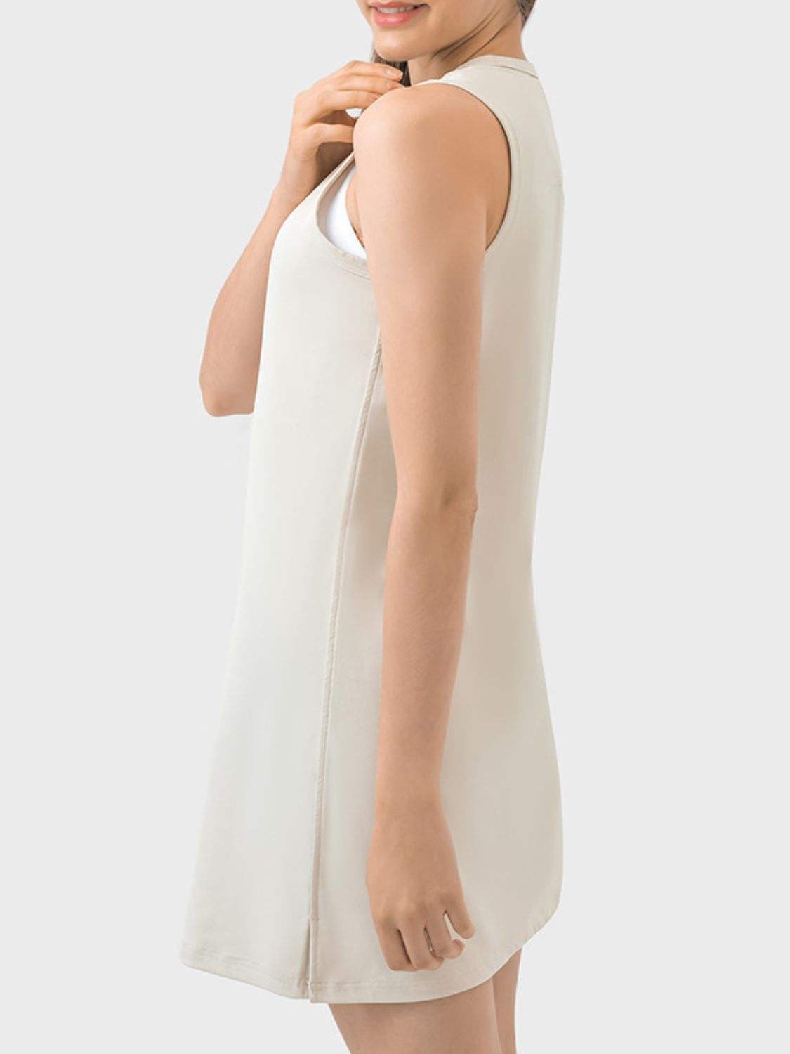 Round Neck Sleeveless Active Dress - Trendsi - Flyclothing LLC