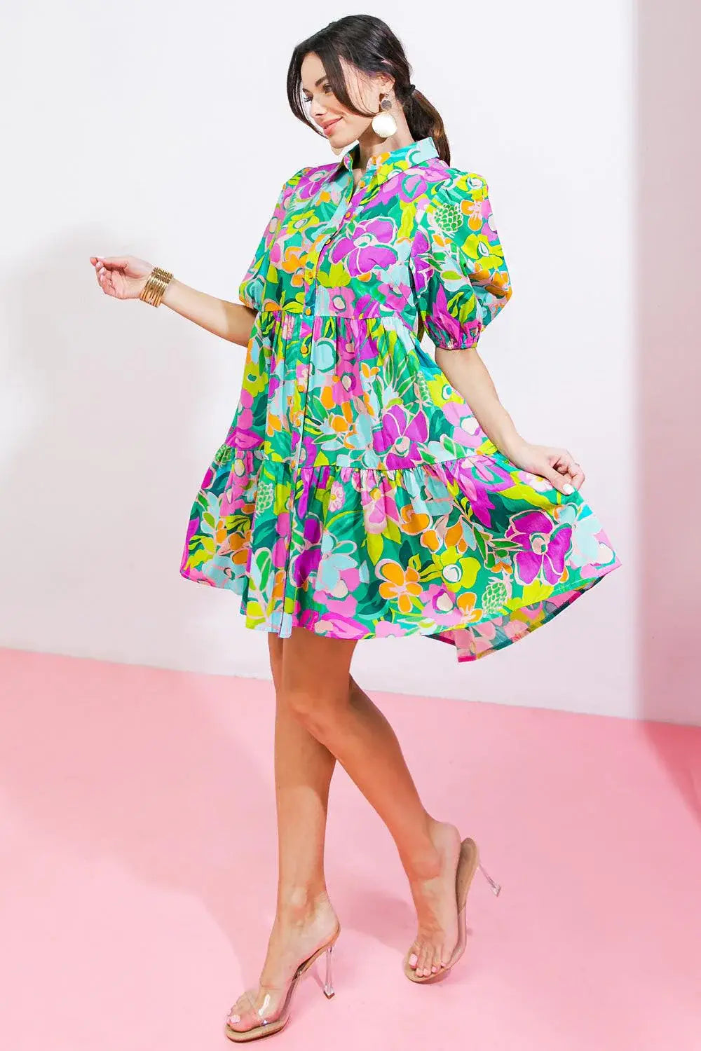 CONTAIN THE SUN POPLIN MINI DRESS - Flying Tomato - Flyclothing LLC