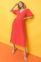 WORD TO THE WISE WOVEN MIDI DRESS - Flying Tomato - Flyclothing LLC