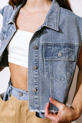 CLAIM TO FAME DENIM VEST - Flying Tomato - Flyclothing LLC