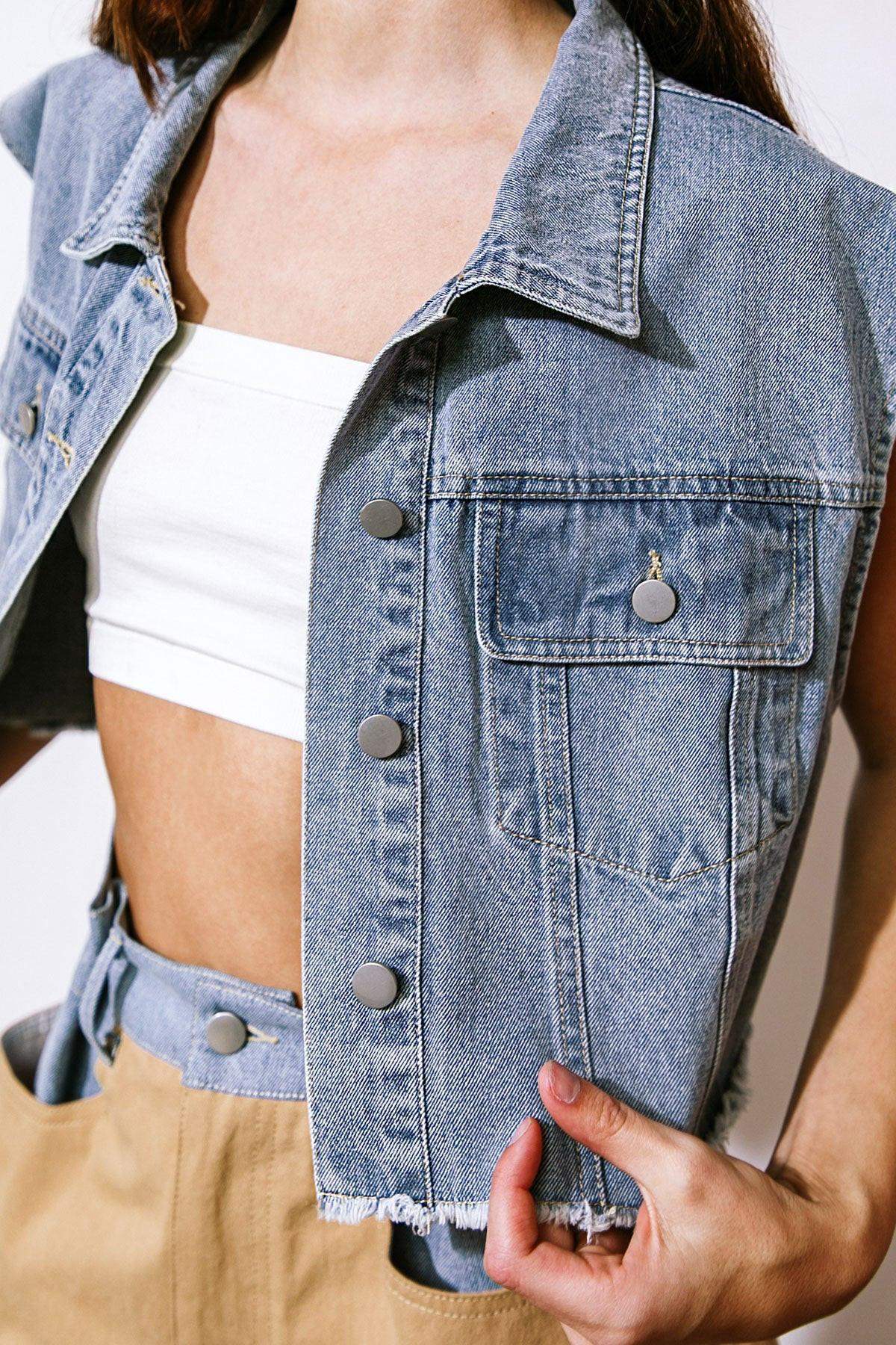 CLAIM TO FAME DENIM VEST - Flying Tomato - Flyclothing LLC