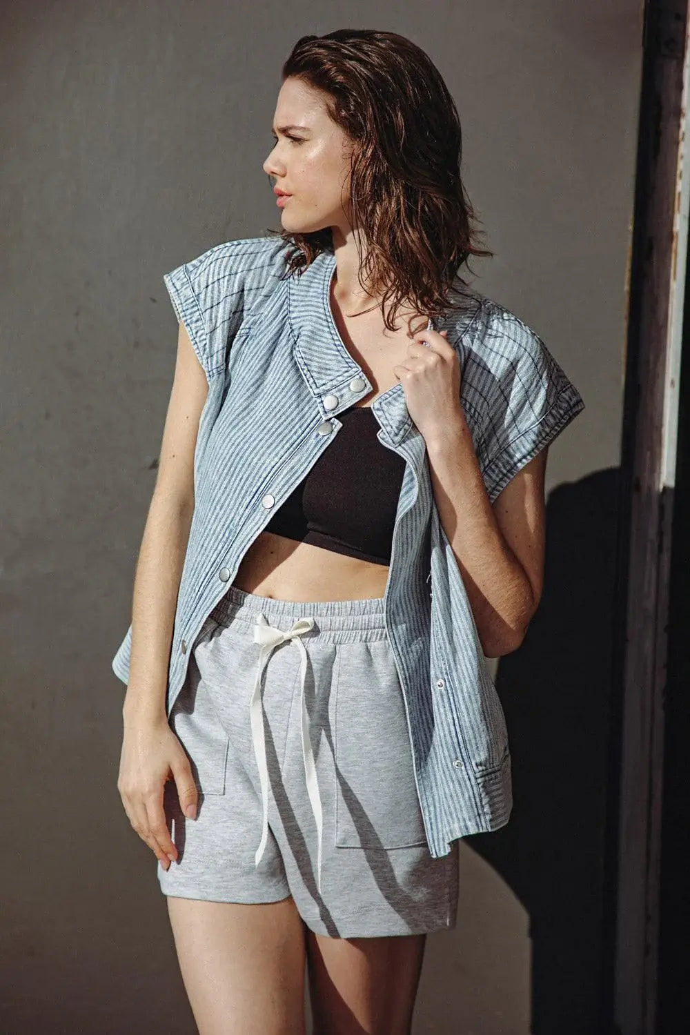 LATE SUMMER NIGHTS DENIM VEST - Flying Tomato - Flyclothing LLC