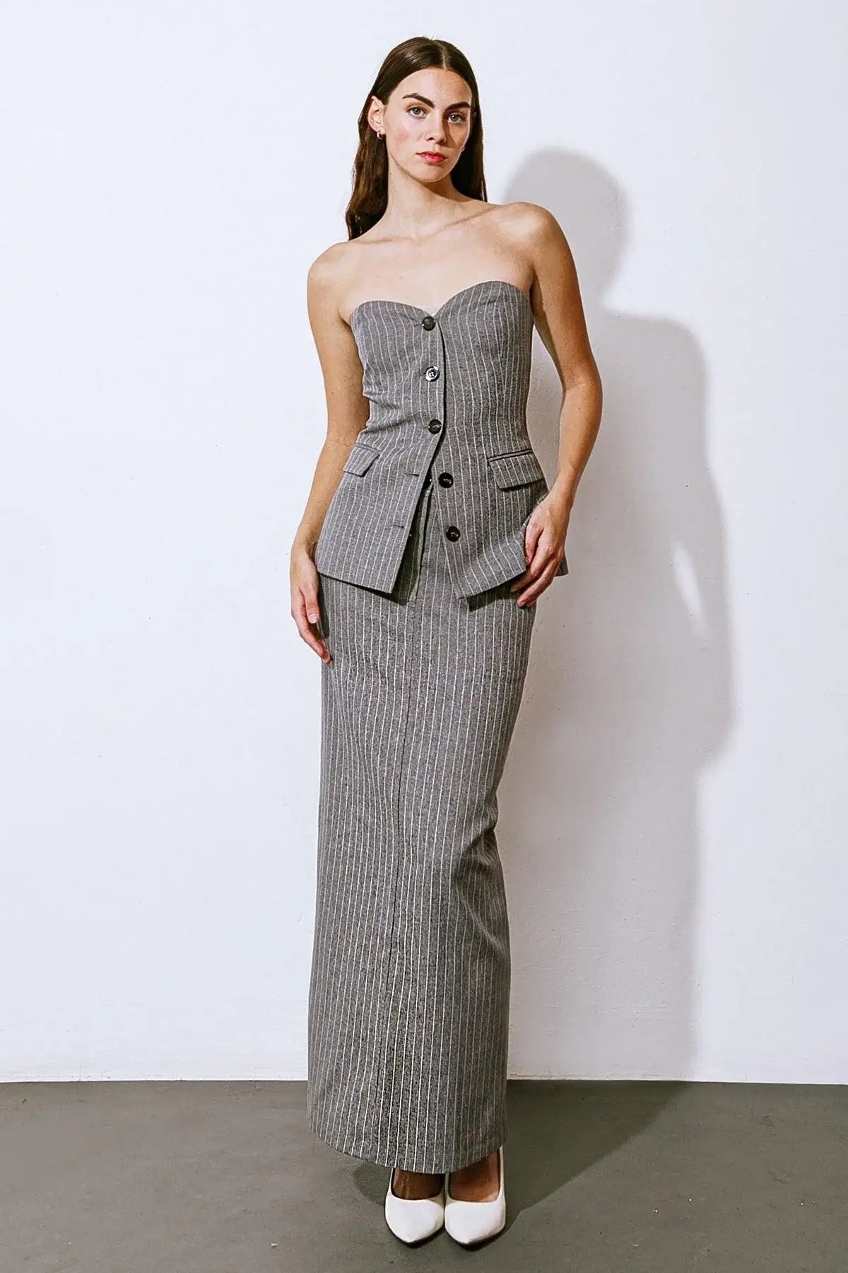 GET TO THE POINT WOVEN MIDI SKIRT - Flying Tomato - Flyclothing LLC