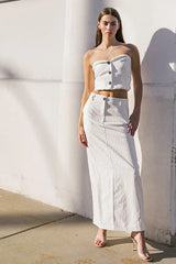 GET TO THE POINT WOVEN MIDI SKIRT - Flying Tomato - Flyclothing LLC
