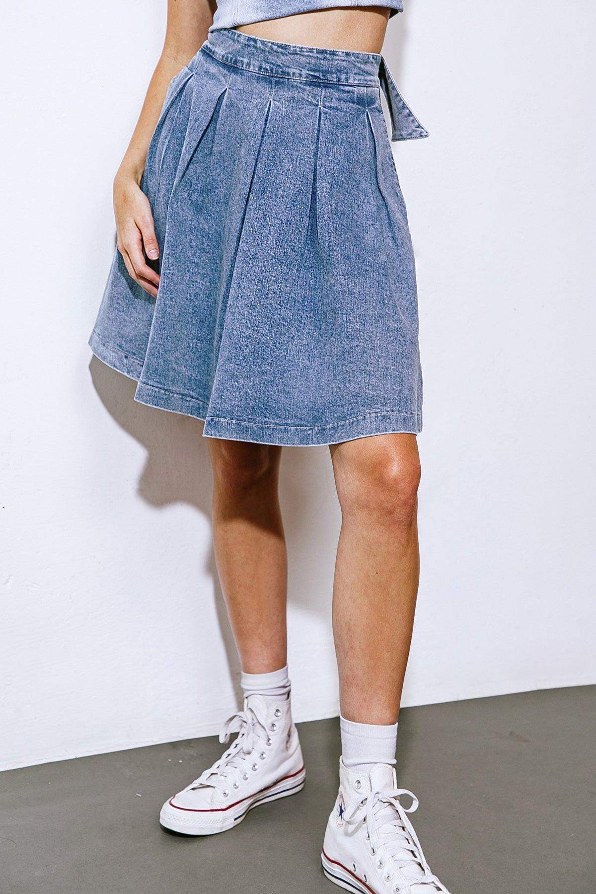 YOUR EYES ON MINE DENIM MINI SKIRT - Flying Tomato - Flyclothing LLC