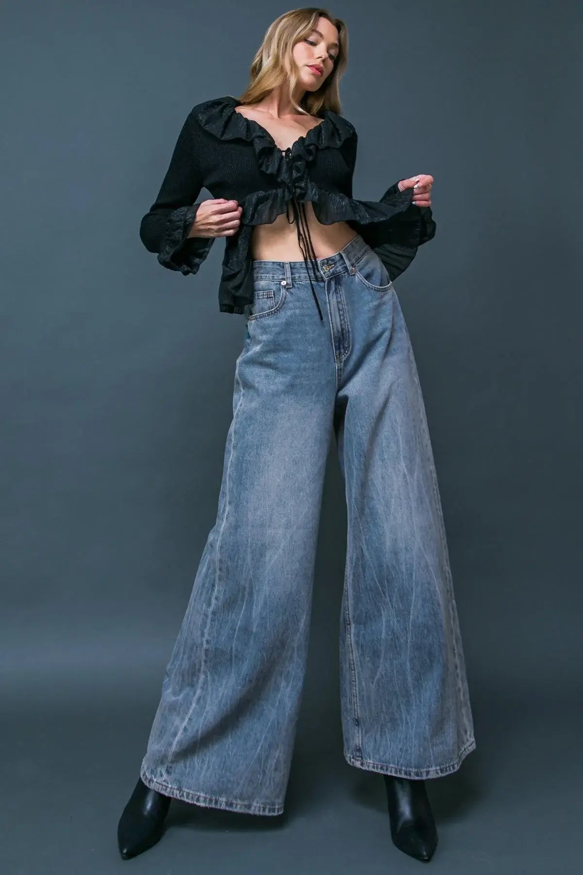 DARING TREND WASHED DENIM PANTS - Flying Tomato - Flyclothing LLC