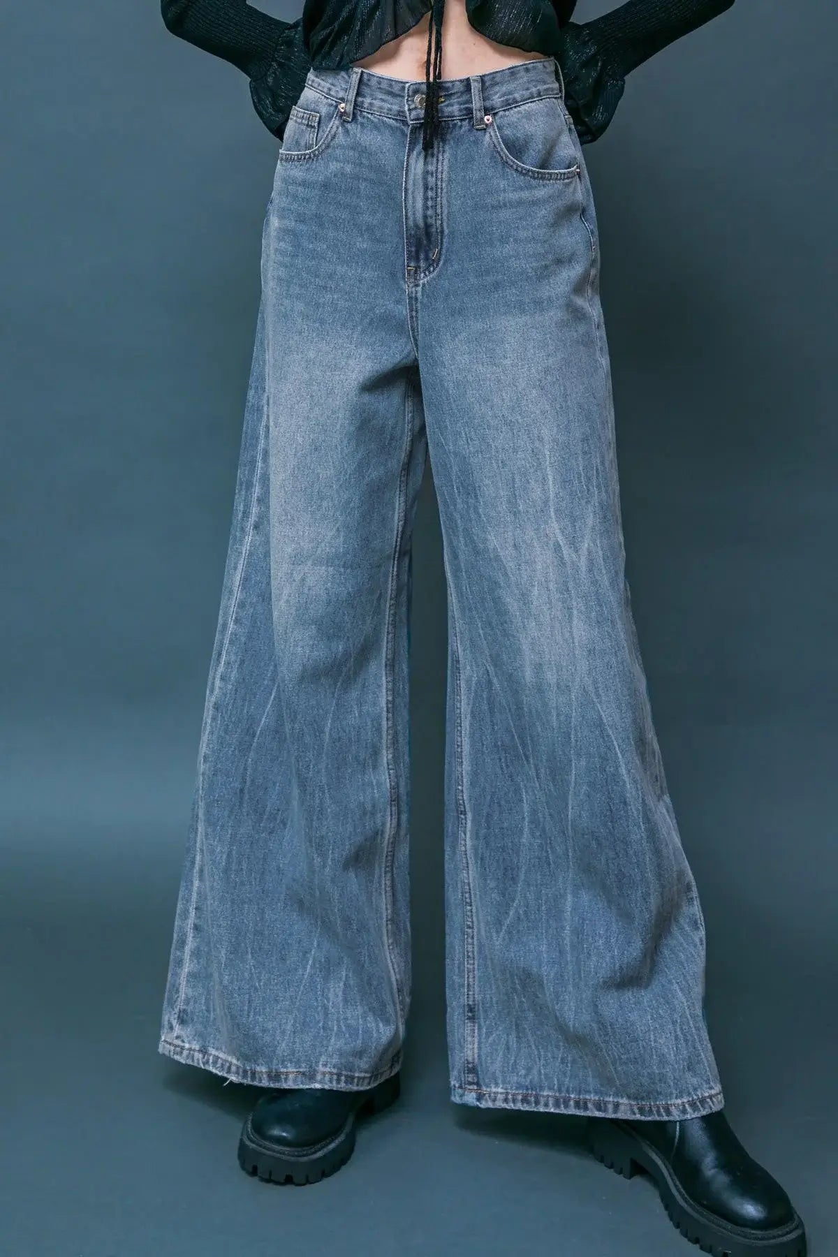 DARING TREND WASHED DENIM PANTS - Flying Tomato - Flyclothing LLC