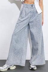 PLAY MY WAY STRIPED DENIM PANTS - Flying Tomato - Flyclothing LLC