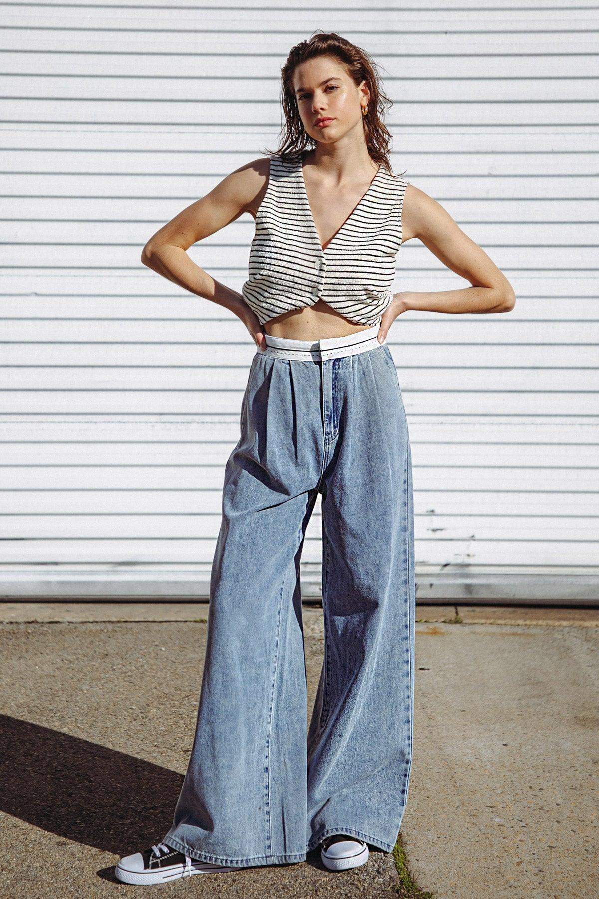 FOREVER WONDERING DENIM PANTS - Flying Tomato - Flyclothing LLC