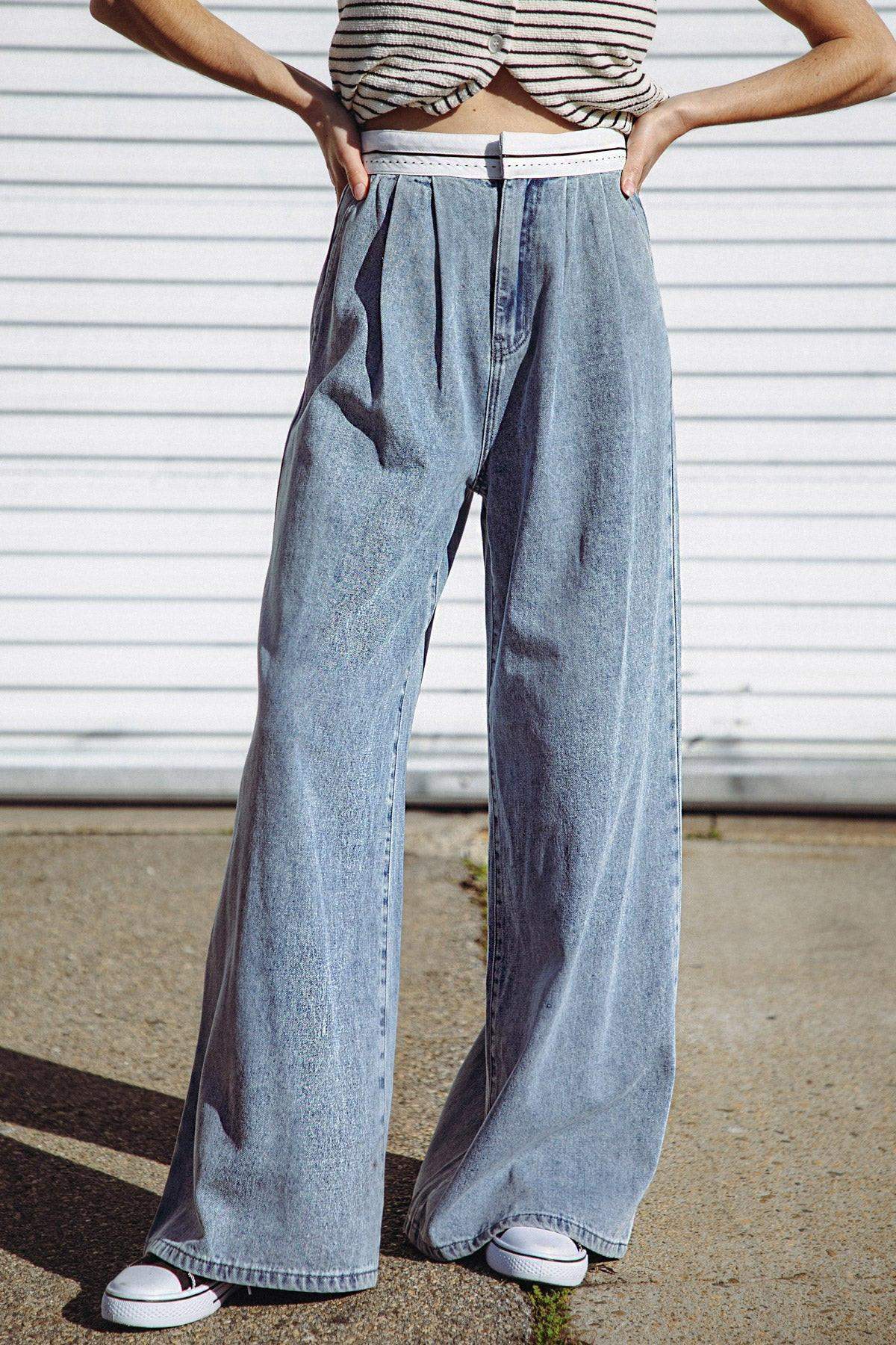 FOREVER WONDERING DENIM PANTS - Flying Tomato - Flyclothing LLC