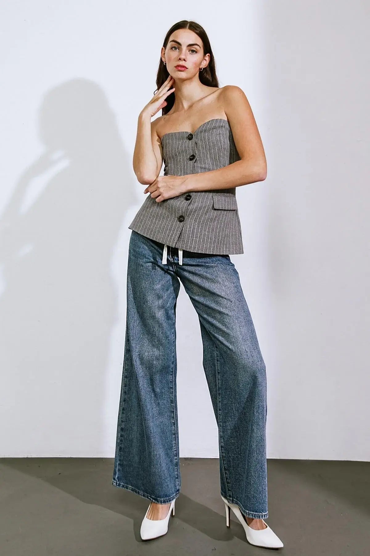 GET TO THE POINT WOVEN TOP - Flying Tomato - Flyclothing LLC