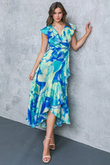 LA BEBE WOVEN SATIN MAXI DRESS - Flying Tomato - Flyclothing LLC