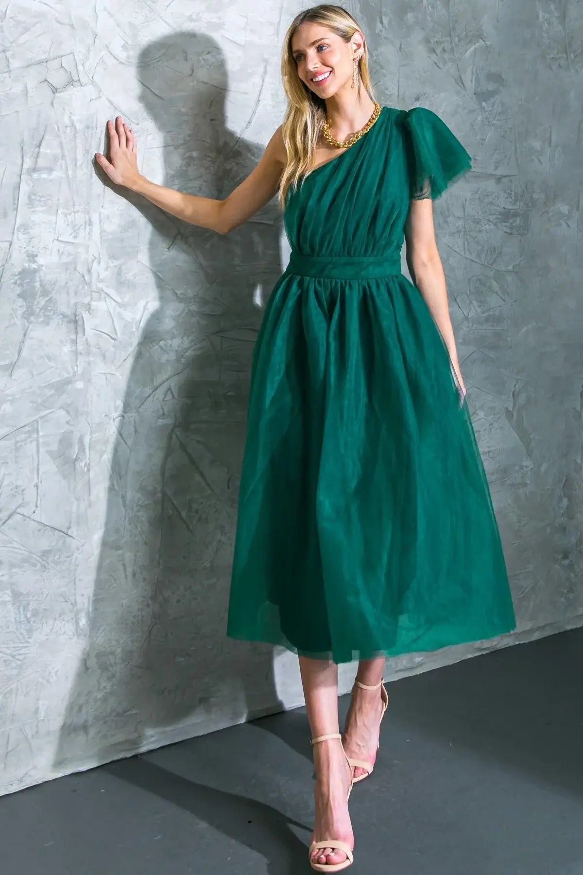 LIVELY CHARM TULLE MIDI DRESS - Flying Tomato - Flyclothing LLC