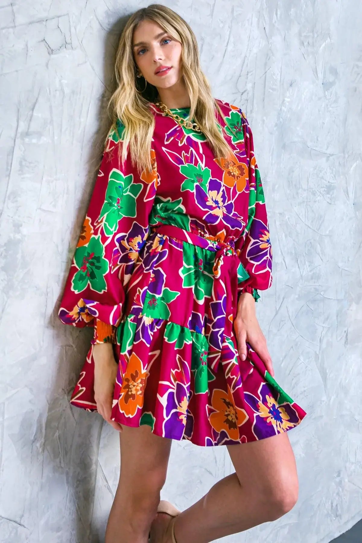 ELEVATED ATTITUDE WOVEN MINI DRESS - Flying Tomato - Flyclothing LLC