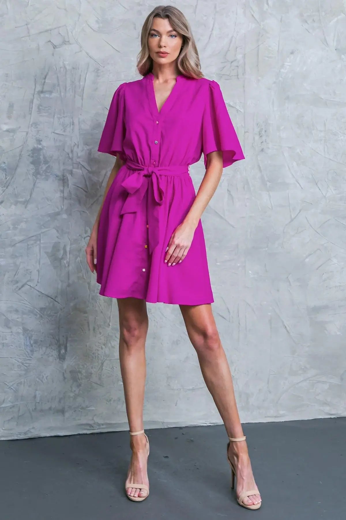 SPEAK NOW WOVEN MINI DRESS - Flying Tomato - Flyclothing LLC