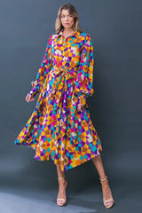 CHANGE IN THE AIR WOVEN MIDI DRESS - Flying Tomato - Flyclothing LLC