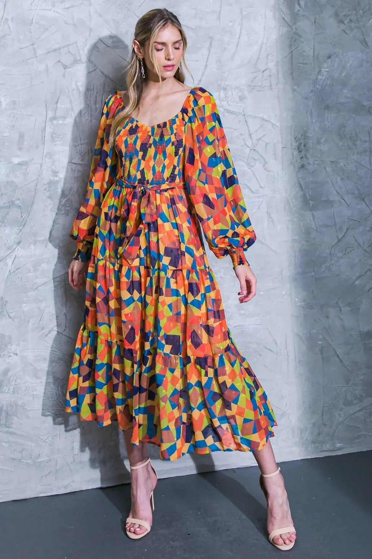 NOTHING WAS THE SAME WOVEN MIDI DRESS - Flying Tomato - Flyclothing LLC