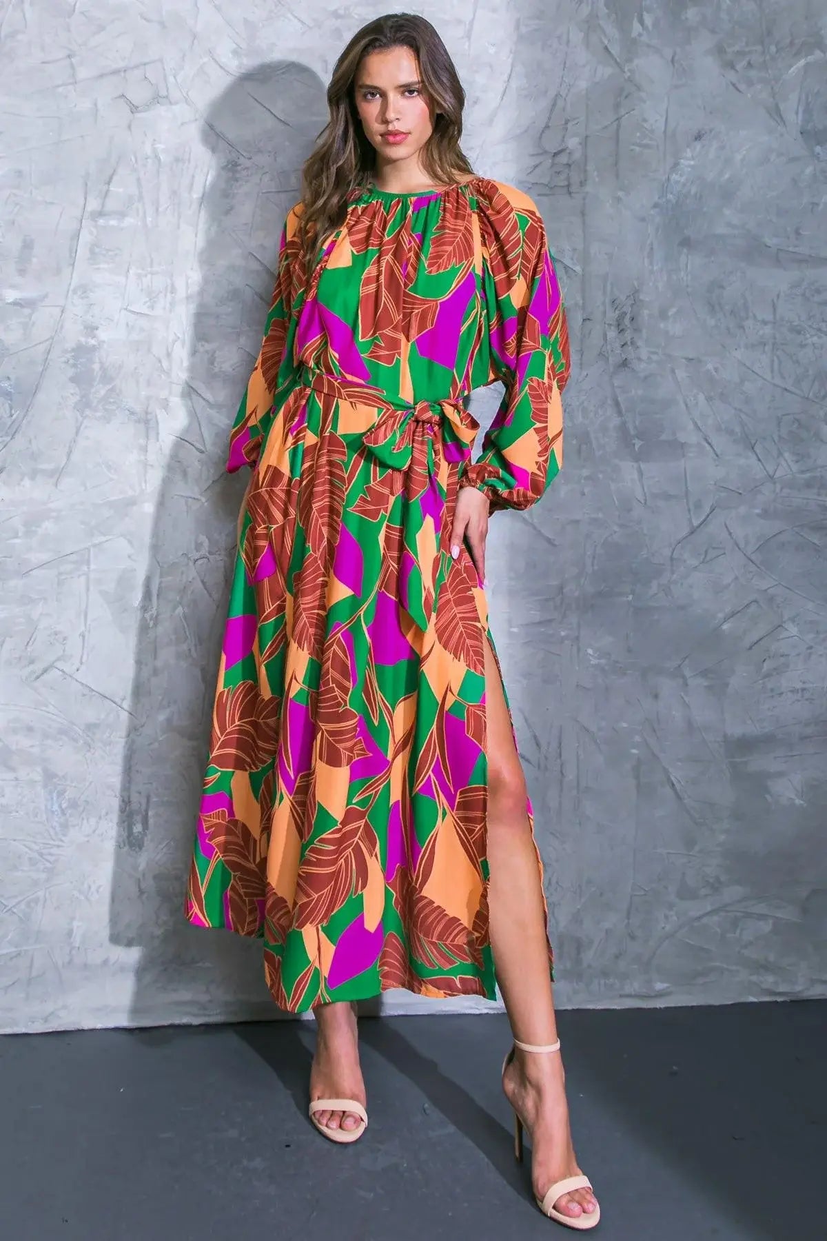 CUE THE CHIC WOVEN MIDI DRESS - Flying Tomato - Flyclothing LLC
