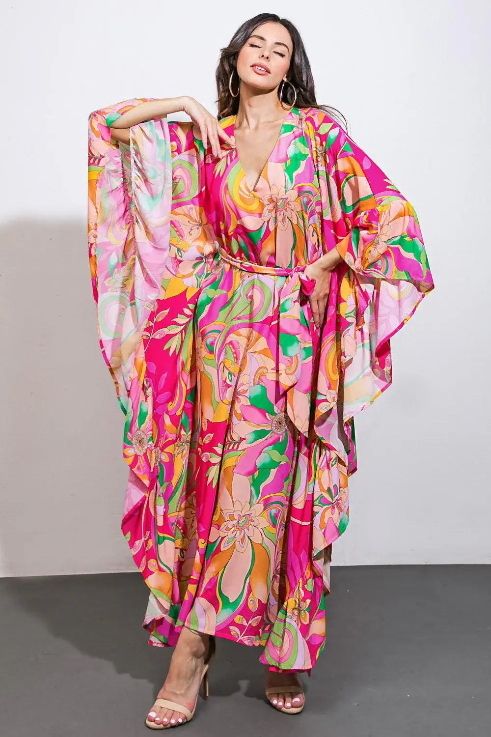 SEASIDE GIRLS WOVEN KAFTAN DRESS - Flying Tomato - Flyclothing LLC