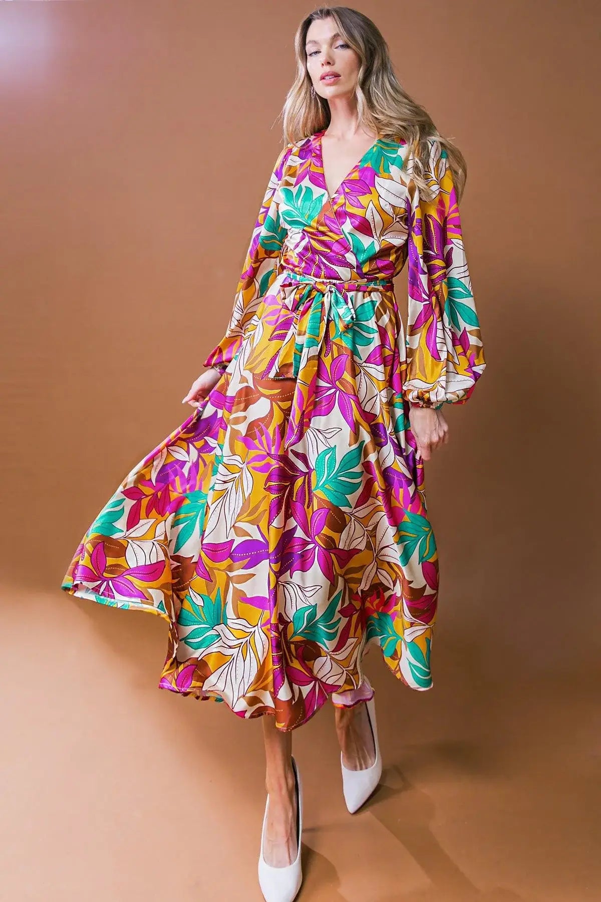 CAREFREE CONFIDENCE WOVEN MIDI DRESS - Flying Tomato - Flyclothing LLC