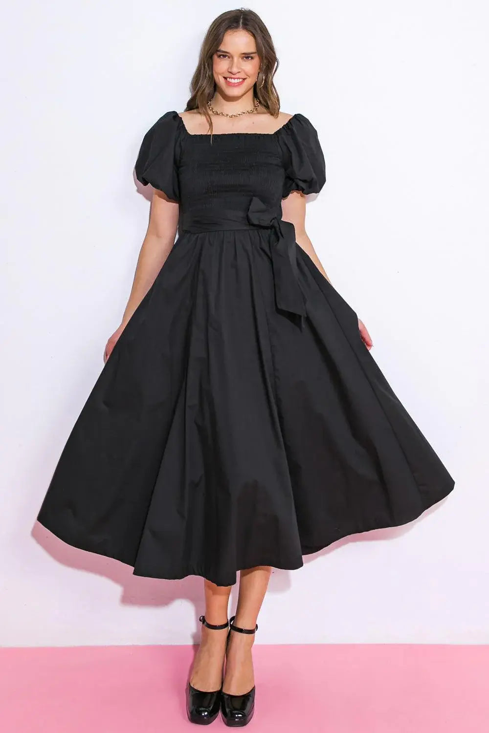 A PEACEFUL PLACE WOVEN MIDI DRESS - Flying Tomato - Flyclothing LLC