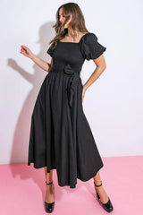 A PEACEFUL PLACE WOVEN MIDI DRESS - Flying Tomato - Flyclothing LLC