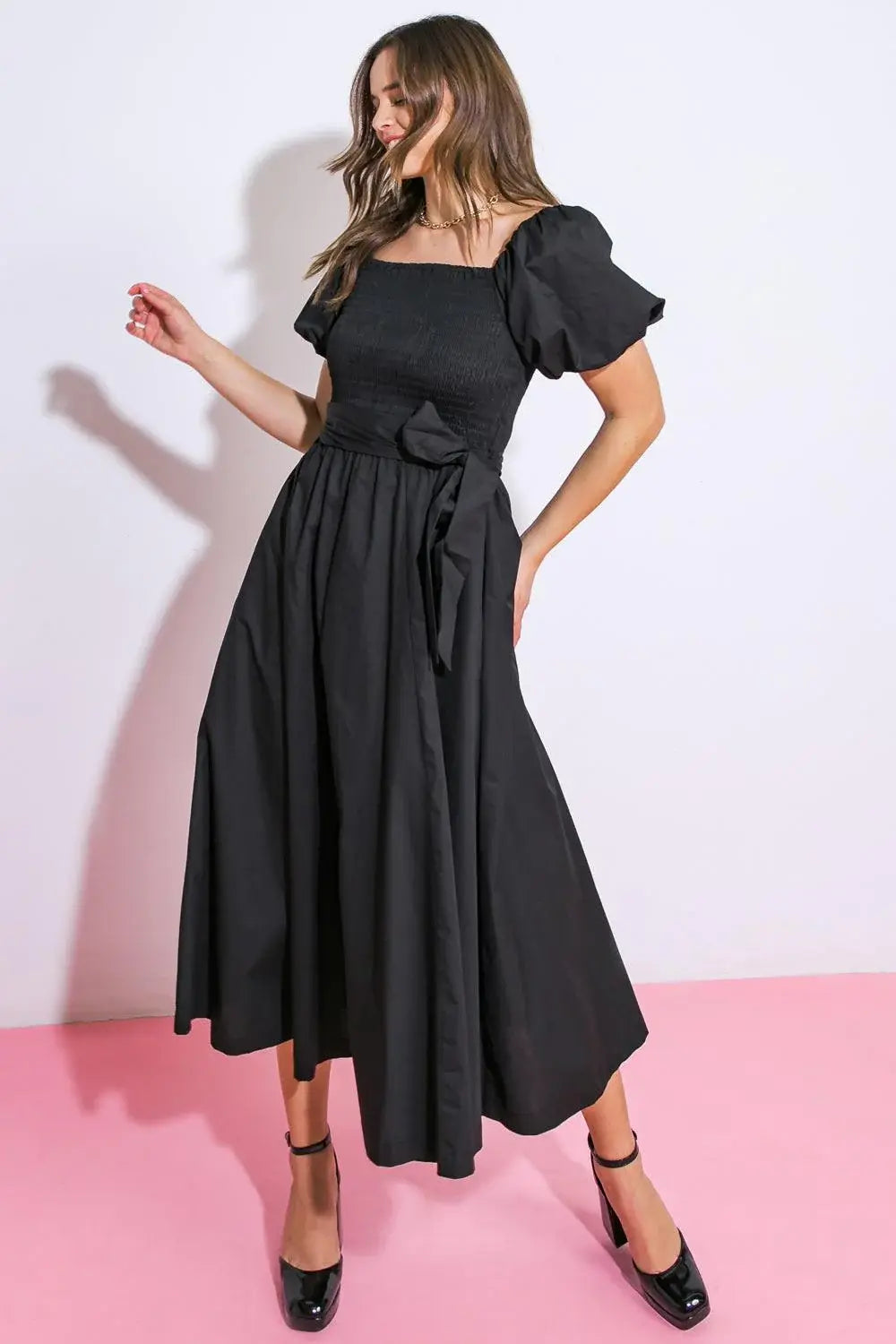 A PEACEFUL PLACE WOVEN MIDI DRESS - Flying Tomato - Flyclothing LLC