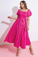 A PEACEFUL PLACE WOVEN MIDI DRESS - Flying Tomato - Flyclothing LLC