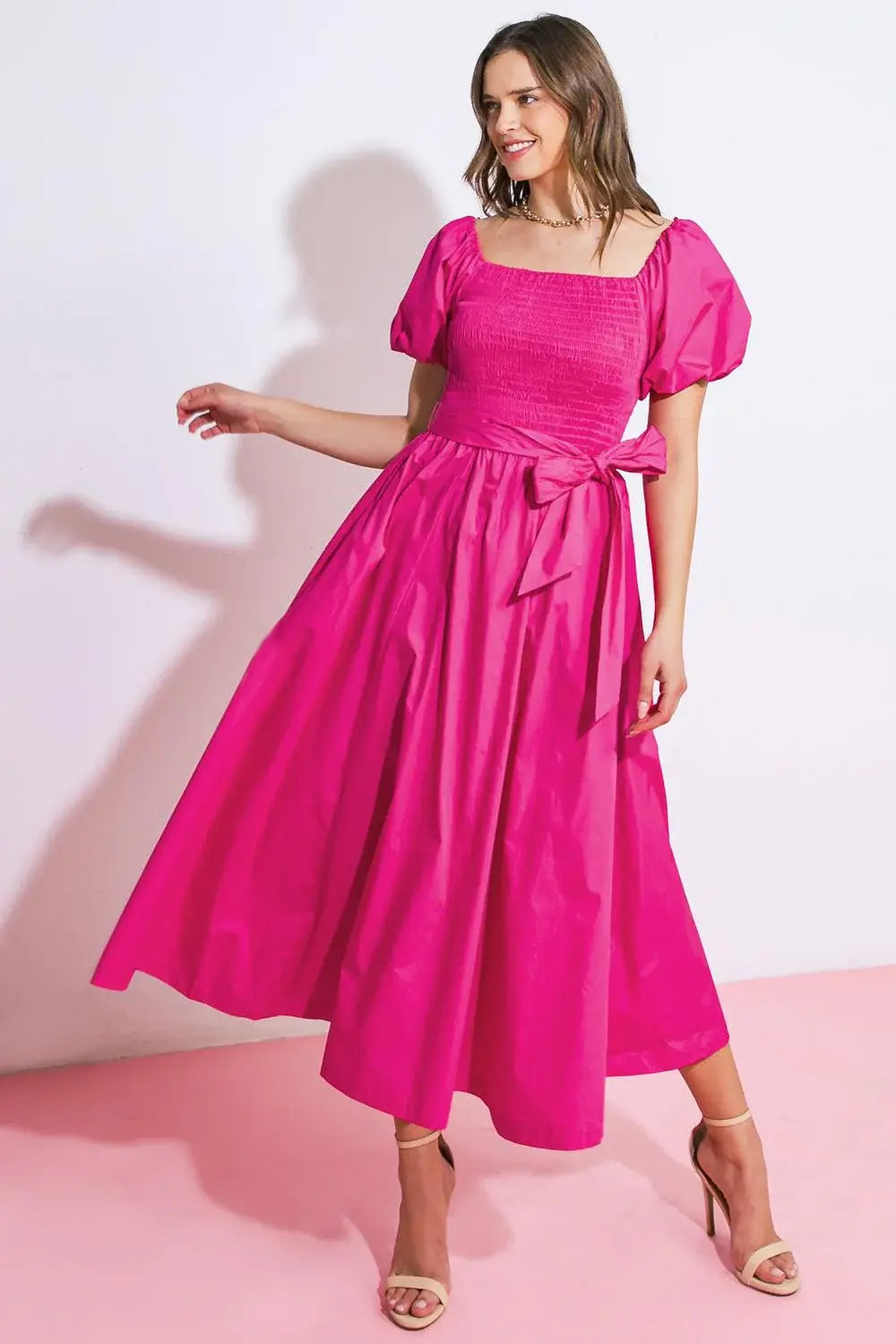 A PEACEFUL PLACE WOVEN MIDI DRESS - Flying Tomato - Flyclothing LLC