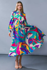 FOCUSED ON PRIORITIES WOVEN MIDI DRESS - Flying Tomato - Flyclothing LLC
