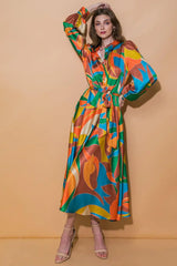 FOCUSED ON PRIORITIES WOVEN MIDI DRESS - Flying Tomato - Flyclothing LLC