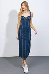 A GREATER LOVE DENIM MIDI DRESS - Flying Tomato - Flyclothing LLC