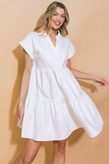 TIMELESS BEAUTY TWILL MINI DRESS - Flying Tomato - Flyclothing LLC