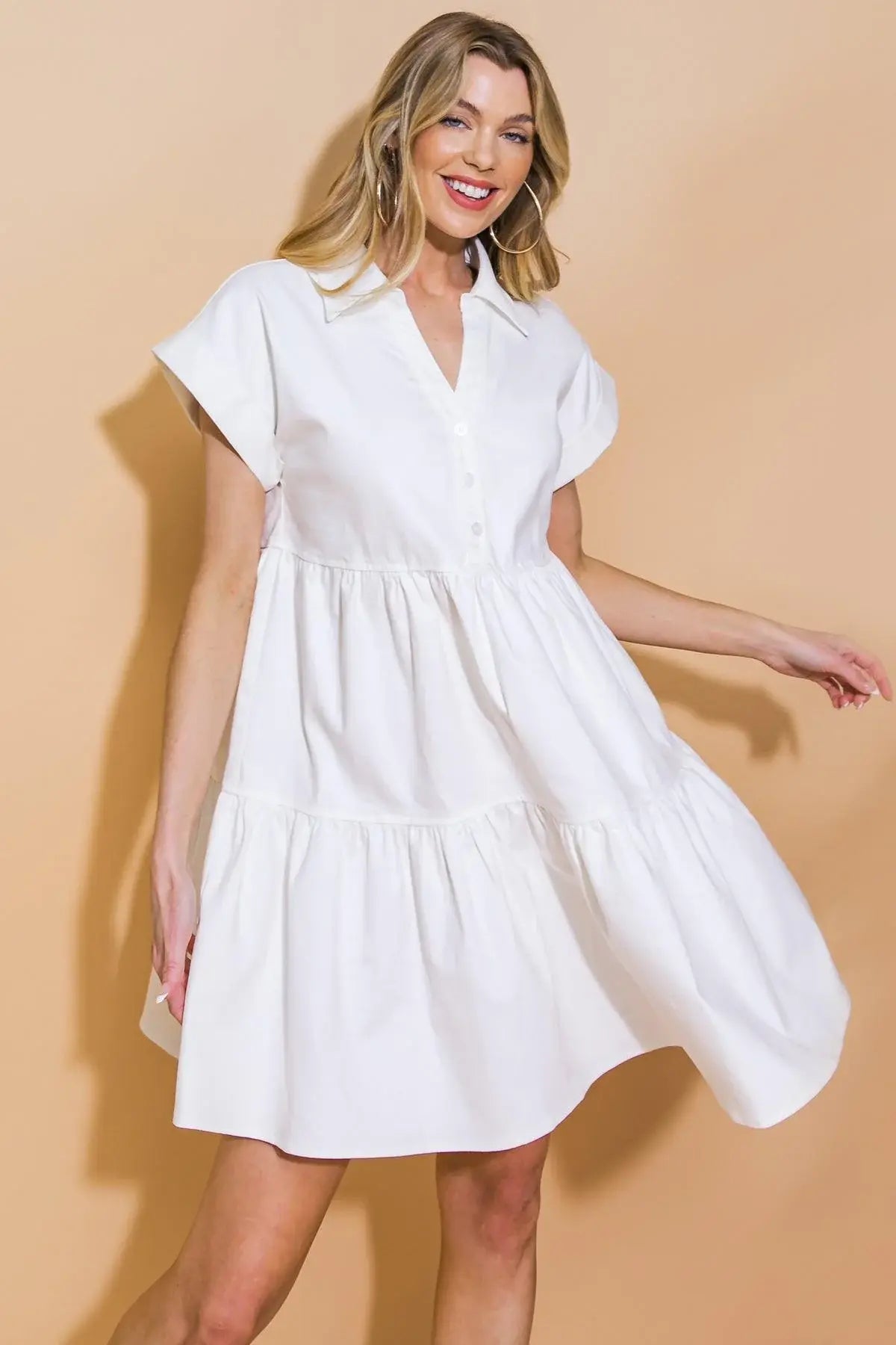 TIMELESS BEAUTY TWILL MINI DRESS - Flying Tomato - Flyclothing LLC