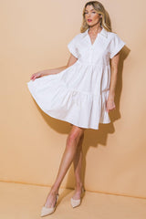 TIMELESS BEAUTY TWILL MINI DRESS - Flying Tomato - Flyclothing LLC