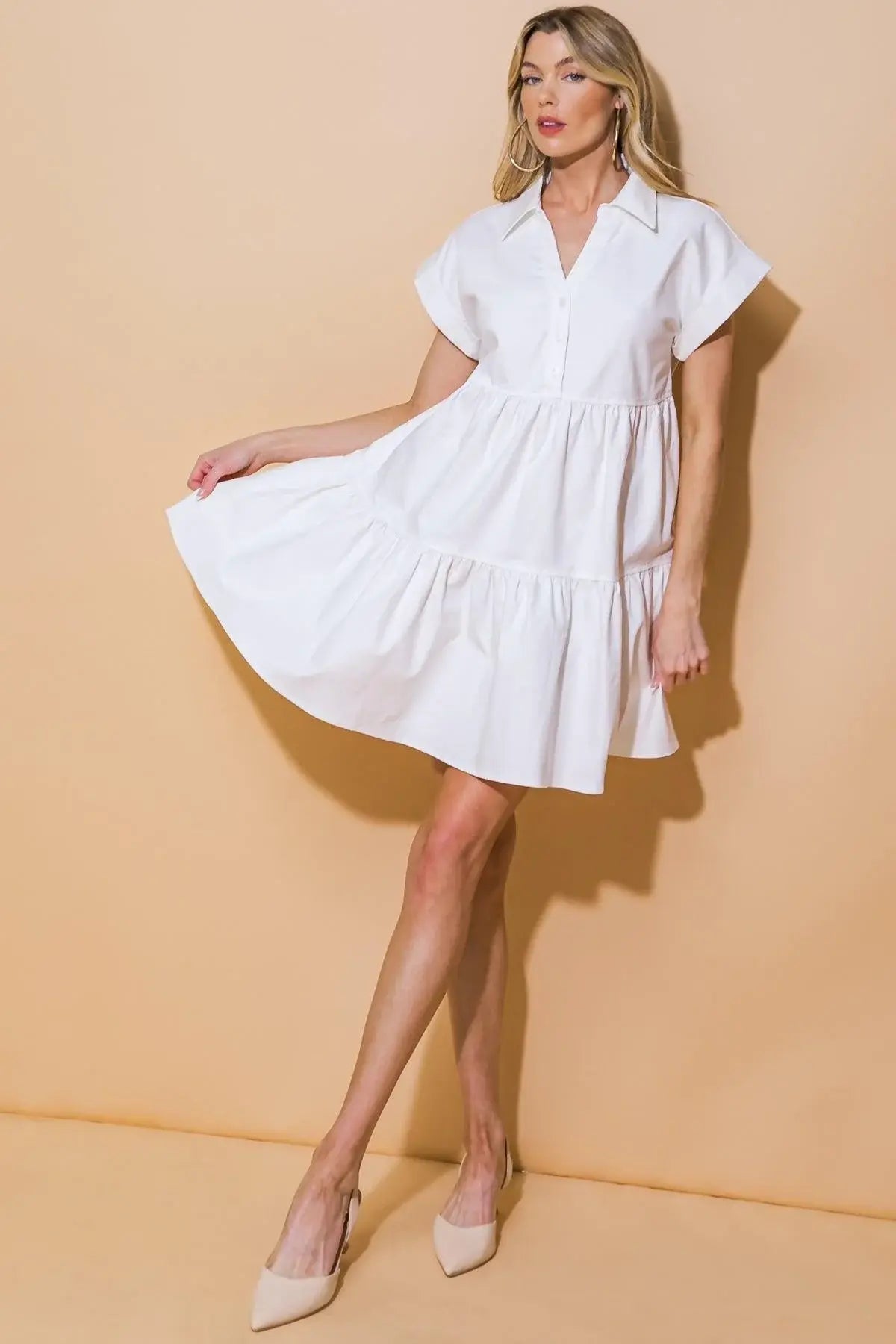 TIMELESS BEAUTY TWILL MINI DRESS - Flying Tomato - Flyclothing LLC