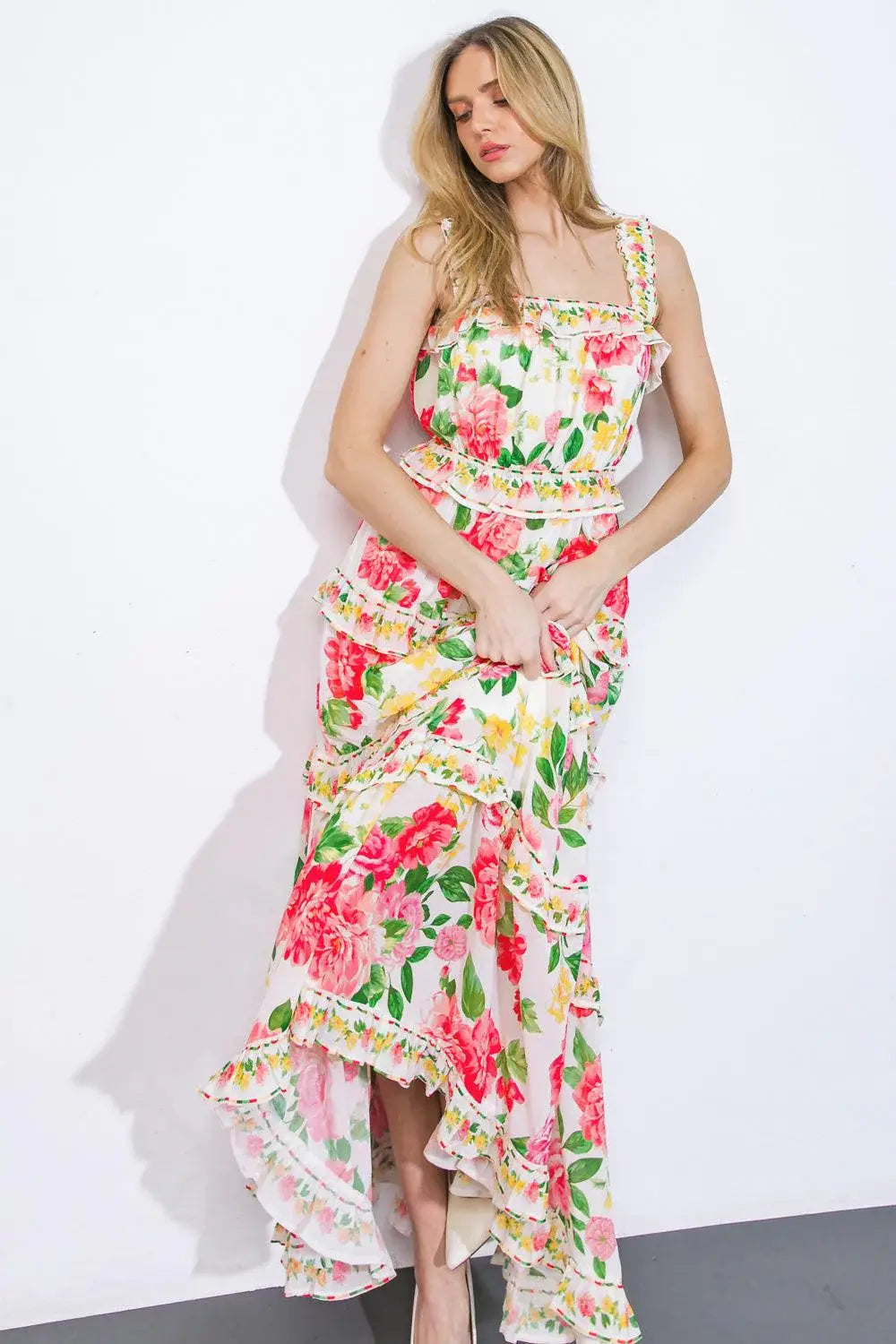 PULLING HEARTSTRINGS WOVEN MAXI DRESS - Flying Tomato - Flyclothing LLC