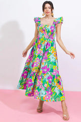 LOVE HAZE WOVEN MIDI DRESS - Flying Tomato - Flyclothing LLC