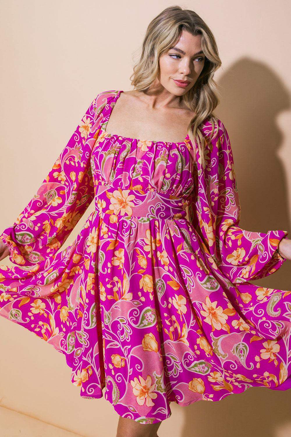 THRIVING ALL NIGHT WOVEN MINI DRESS - Flying Tomato - Flyclothing LLC